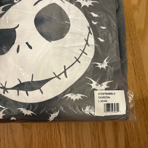 Nightmare Before Christmas Sweatshirt Large NEW Disney Black Tie Dye Hooded Men - Picture 5 of 6
